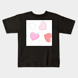 Cartoon Valentine Hearts Kids T-Shirt